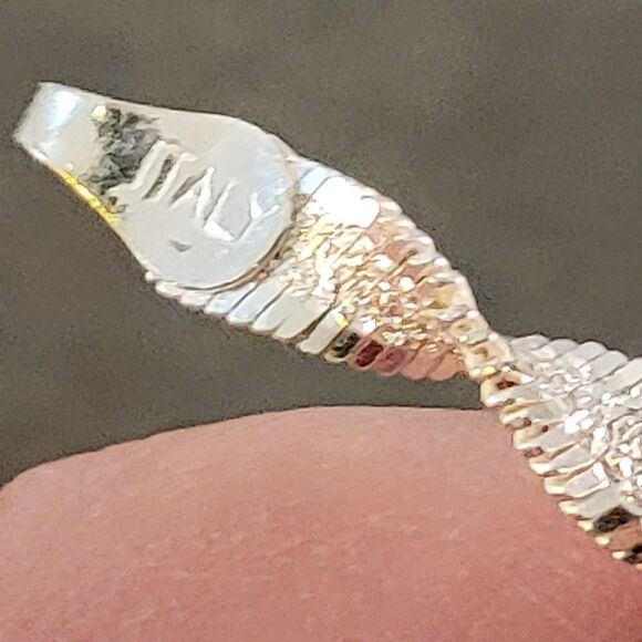 Sterling Stardust Twisted Herringbone Chain Necklace - Picture 9 of 9